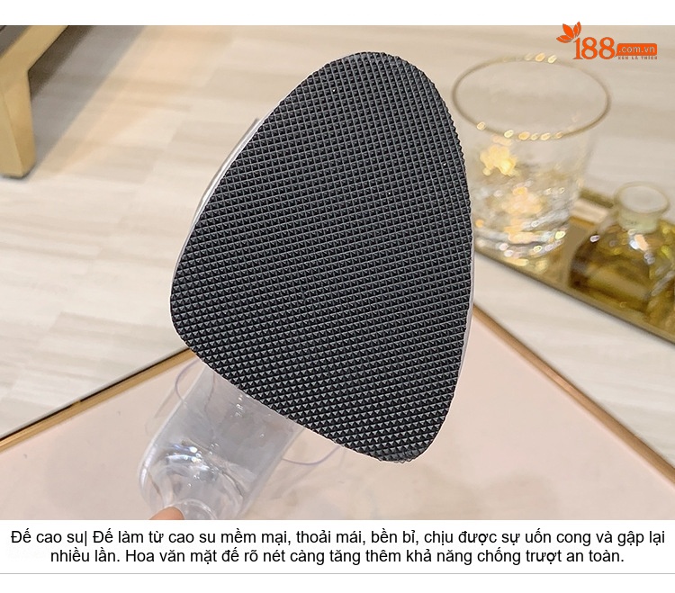 Giày Sandal Cao Gót Nữ Da Bóng Quai Trong Suốt Gót Nhọn Đế Bánh Mì Gót Cao 12cm Màu Trắng chi tiết 7