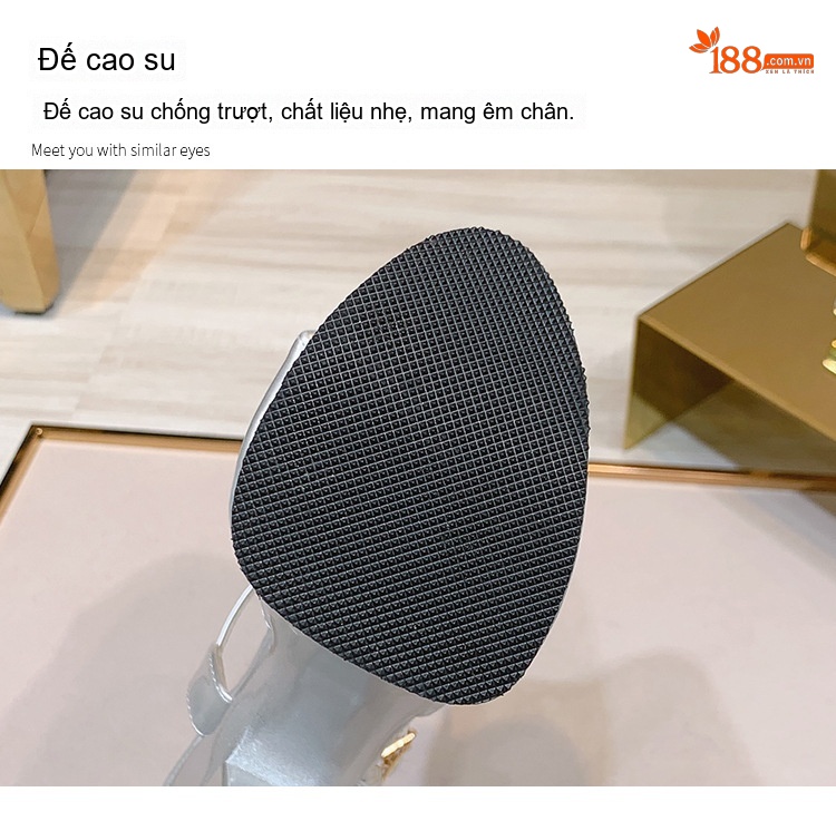 Giày Sandal Cao Gót Nữ Hở Ngón Quai Mảnh Đế Xuồng Da Bóng Gót Cao 10cm - 12cm Màu Vàng, Tím, Trắng, Xanh... chi tiết 5