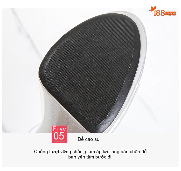 Giày Sandal Cao Gót Nữ Quai Trong Suốt Gót Nhọn Đế Xuồng Gót Cao 10cm - 12cm Màu Đen, Đỏ, Vàng, Bạc... chi tiết 9