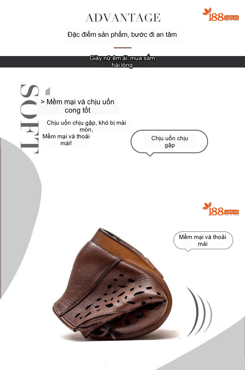 Giày Boots Nữ Cao Cổ Da Bò Lỗ Thoáng Khí Buộc Dây Đế Cao 3cm - 4cm Màu Nâu, Đen chi tiết 2