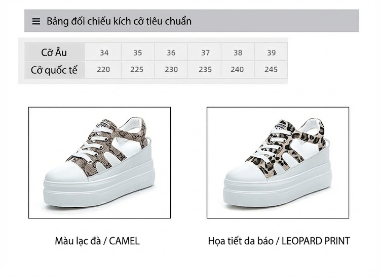 Giày Sandal Nữ Quai Dây Da Phối Vải Bố Họa Tiết Đế Cao 9cm Màu Trắng, Be chi tiết 4