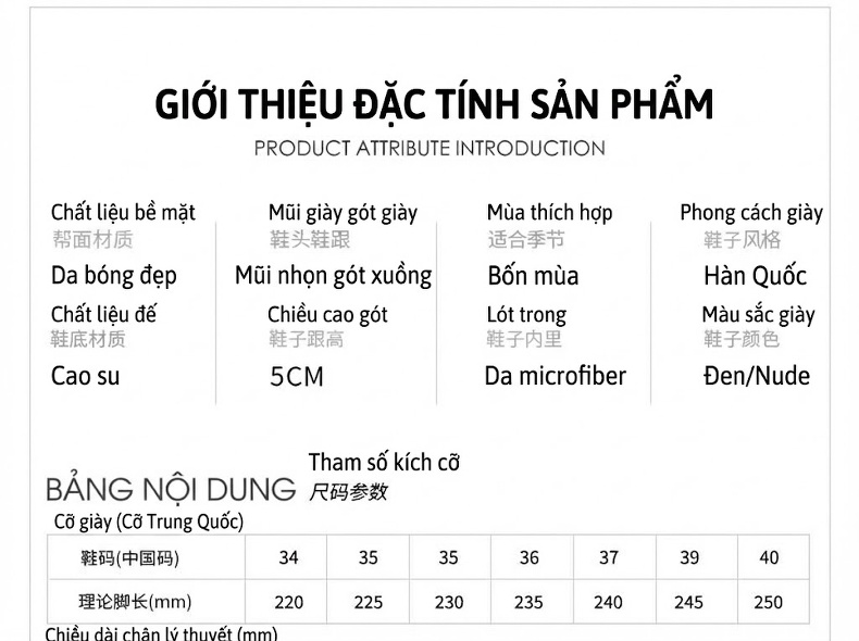 Giày Sandal Cao Gót Nữ Hở Gót Mũi Nhọn Quai Hậu Đính Đá Gót Xuồng Gót Cao 5cm - 6cm Màu Đen, Kem chi tiết 1