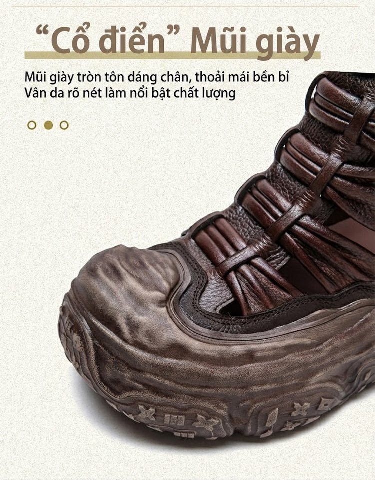 Bốt Nữ Cổ Lửng Hở Eo Da Mờ Đế Cao 4cm - 5cm Màu Đen, Nâu chi tiết 4