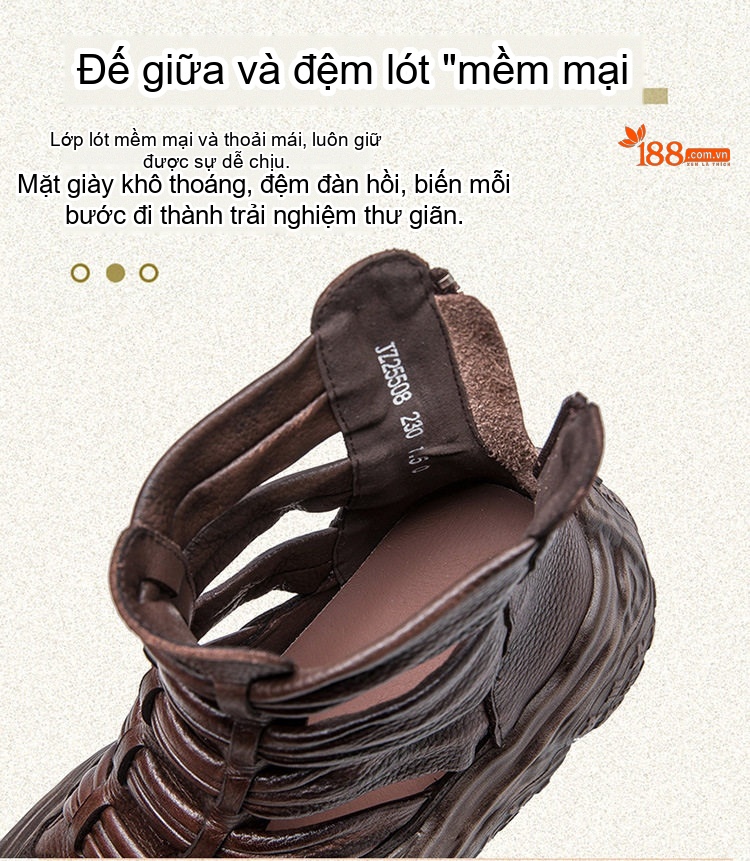 Bốt Nữ Cổ Lửng Hở Eo Da Mờ Đế Cao 4cm - 5cm Màu Đen, Nâu chi tiết 6