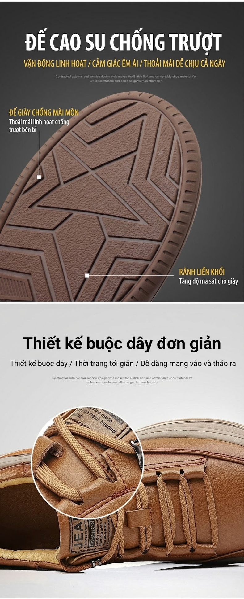 Giày Sneaker Nam Da Thật Chiều Cao Đế Khoảng 3cm Màu Đen, Nâu chi tiết 7