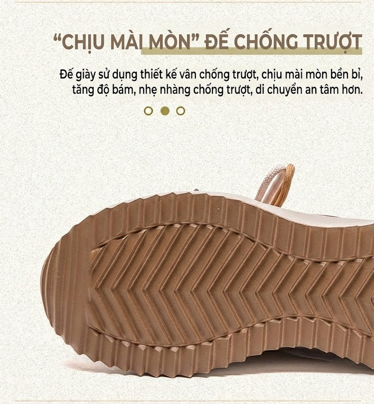 Giày Sneaker Nữ Cổ Điển Phong Cách Anh Quốc Phối Lưới Buộc Dây Chiều Cao Đế Khoảng 4cm Màu Be, Nâu Đỏ chi tiết 6