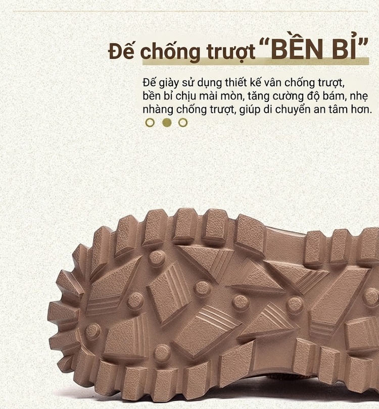 Giày Sneaker Nữ Da Bò Buộc Dây Đế Bánh Mì Chiều Cao Đế Khoảng 5cm Màu Nâu, Be chi tiết 5