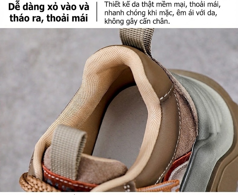 Giày Sneaker Nữ Da Bò Đế Dày Chiều Cao Đế Khoảng 5cm Màu Xanh Lá, Nâu, Đen, Đỏ... chi tiết 6