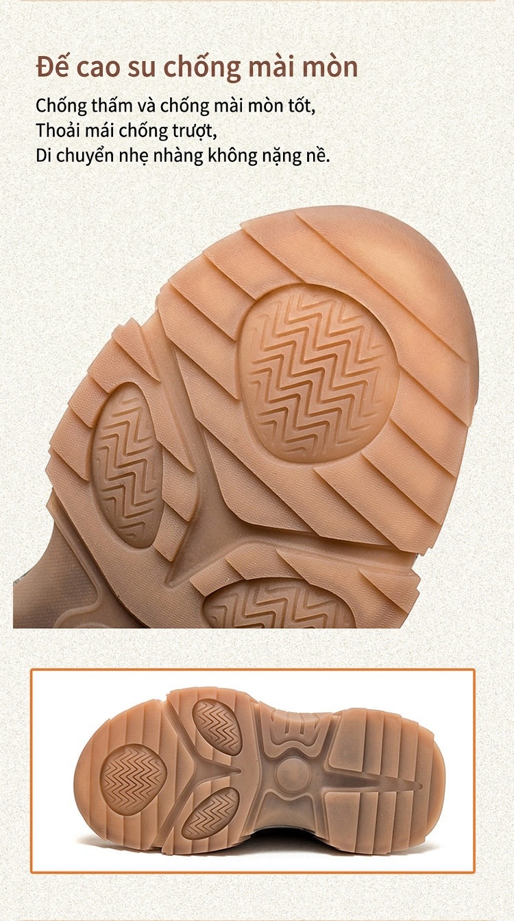 Giày Sneaker Nữ Da Bò Đế Dày Phong Cách Retro Chiều Cao Đế Khoảng 5cm Màu Xám, Nâu, Đen, Tím... chi tiết 5