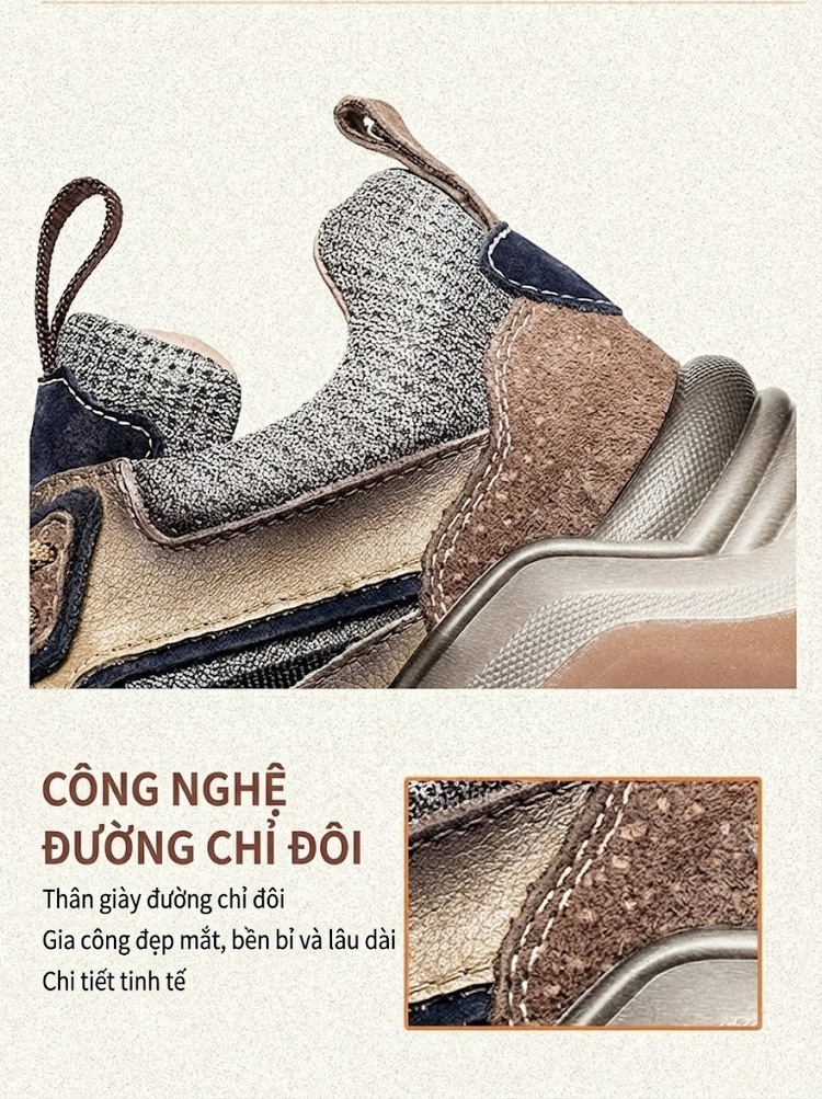 Giày Sneaker Nữ Da Bò Kiểu Dáng Thời Trang Chiều Cao Đế Khoảng 5cm Màu Xám, Nâu, Đen, Tím... chi tiết 6