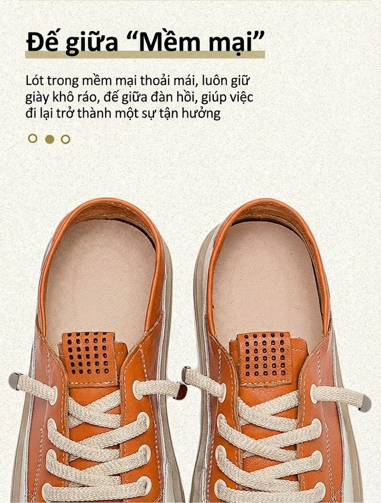 Giày Sneaker Nữ Da Bò Kiểu Hàn Quốc Chiều Cao Đế Khoảng 3cm Màu Trắng, Đen, Cam, Xanh... chi tiết 6