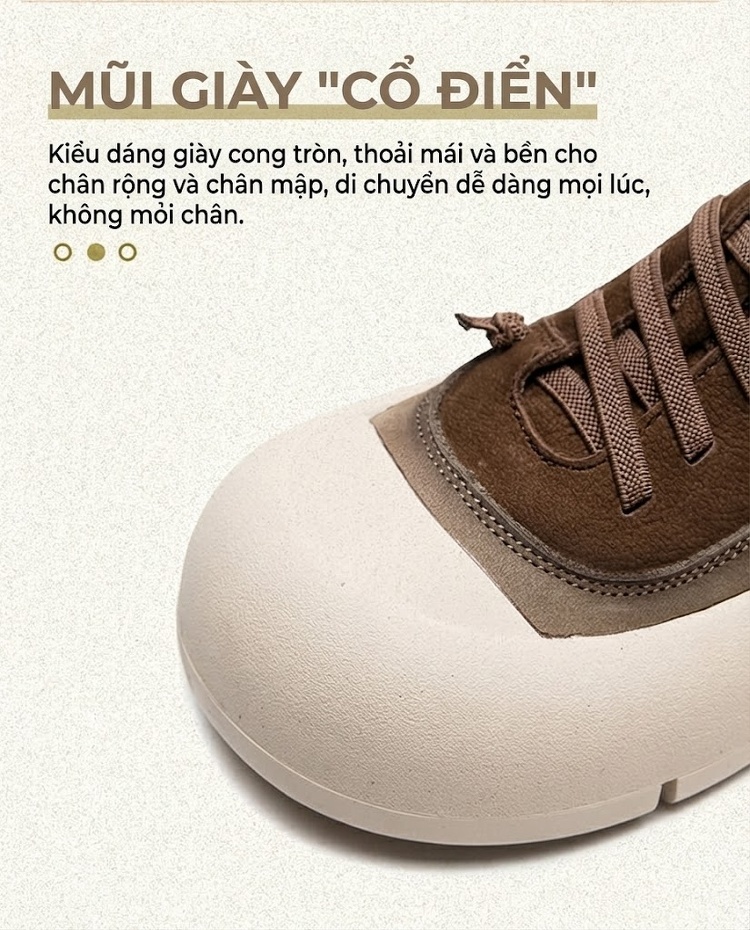 Giày Sneaker Nữ Da Bò Thấp Cổ Chiều Cao Đế Khoảng 4cm Màu Nâu, Vàng chi tiết 4