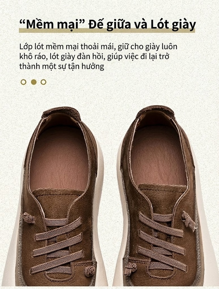 Giày Sneaker Nữ Da Bò Thấp Cổ Chiều Cao Đế Khoảng 4cm Màu Nâu, Vàng chi tiết 6