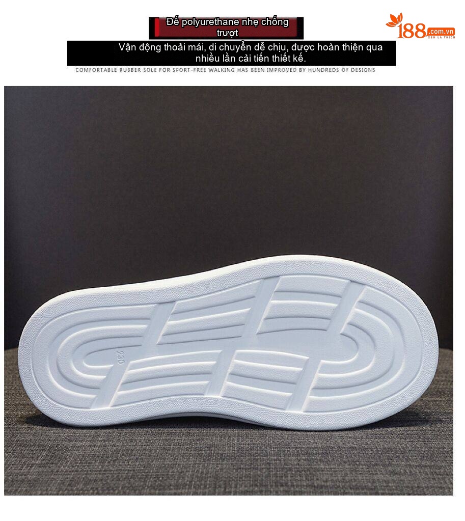 Giày Sneaker Nữ Da Bóng Đế Dày Chiều Cao Đế Khoảng 5cm Màu Trắng, Đỏ, Đen... chi tiết 9