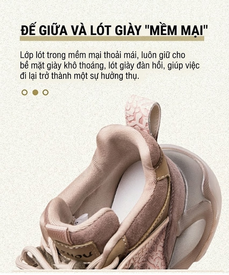 Giày Sneaker Nữ Da Mờ Phong Cách Thể Thao Chiều Cao Đế Khoảng 5cm Màu Đen, Xanh, Hồng, Nâu... chi tiết 7