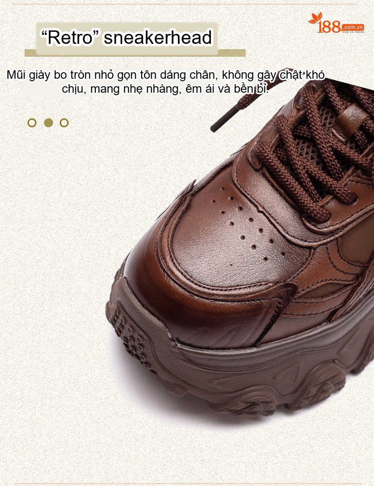 Giày Sneaker Nữ Dáng Lười Đế Cao Chiều Cao Đế Khoảng 6cm Phong Cách Thời Trang Màu Đen, Trắng, Nâu chi tiết 4