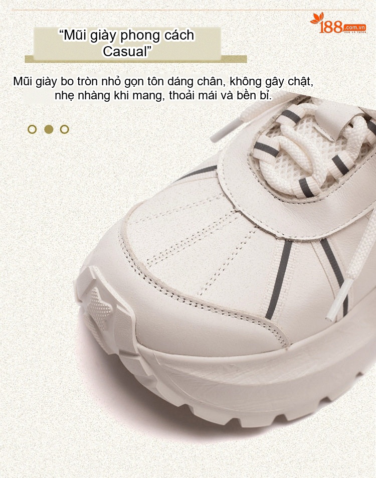 Giày Sneaker Nữ Dáng Lười Đế Dày Chiều Cao Đế Khoảng 5cm Phong Cách Hàn Quốc Màu Trắng, Đen chi tiết 4