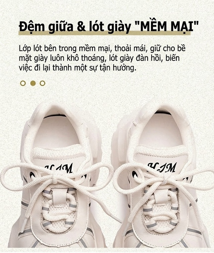 Giày Sneaker Nữ Dáng Lười Đế Dày Chiều Cao Đế Khoảng 5cm Phong Cách Hàn Quốc Màu Trắng, Đen chi tiết 6
