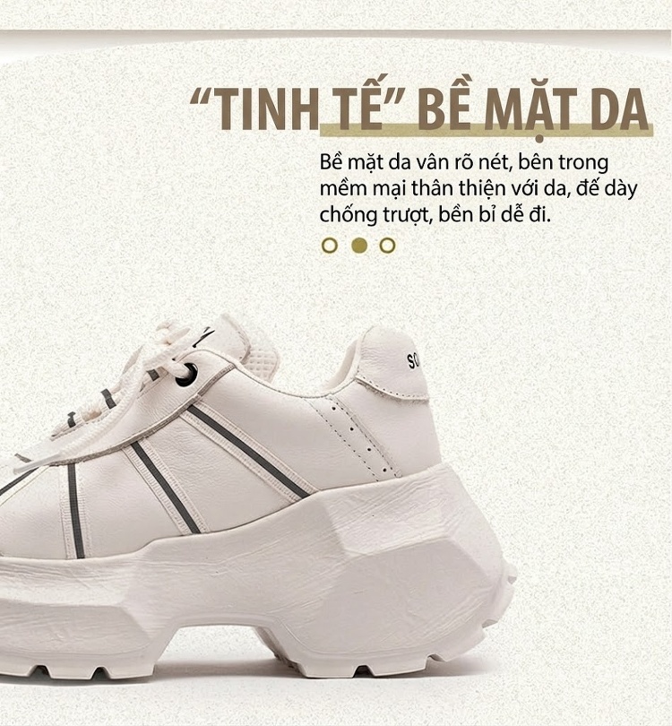Giày Sneaker Nữ Dáng Lười Đế Dày Chiều Cao Đế Khoảng 5cm Phong Cách Hàn Quốc Màu Trắng, Đen chi tiết 3