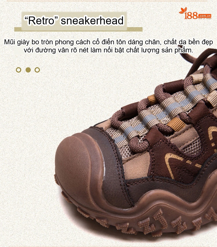 Giày Sneaker Nữ Dây Buộc Đế Răng Cưa Chiều Cao Đế Khoảng 4cm Màu Nâu, Đỏ, Xanh chi tiết 5