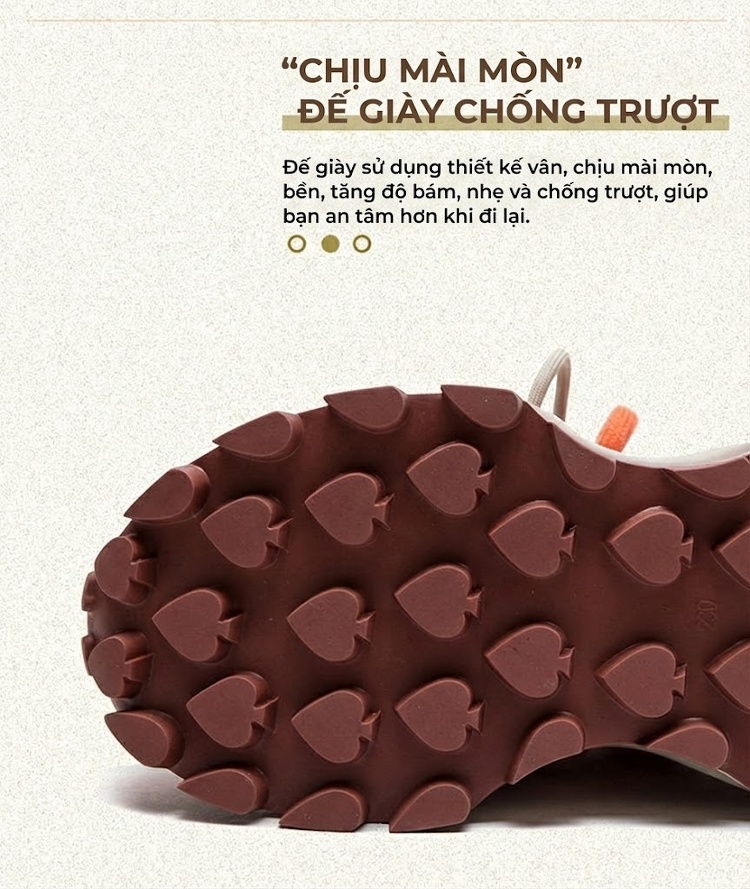 Giày Sneaker Nữ Đế Bánh Mì Chiều Cao Đế Khoảng 5cm Phối Màu Da Bóng Màu Kem, Cam, Nâu chi tiết 3