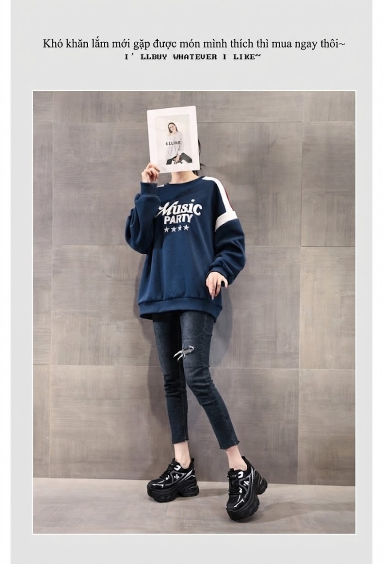 Giày Sneaker Nữ Đế Cao 10cm Phong Cách Ulzzang Màu Trắng, Đen chi tiết 7