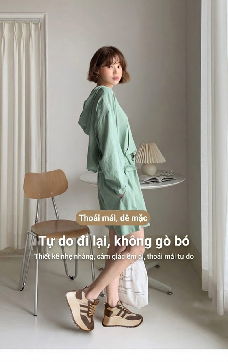Giày Sneaker Nữ Đế Cao 8cm Tăng Chiều Cao Phong Cách Ulzzang Màu Đỏ, Đen, Nâu, Vàng... chi tiết 6