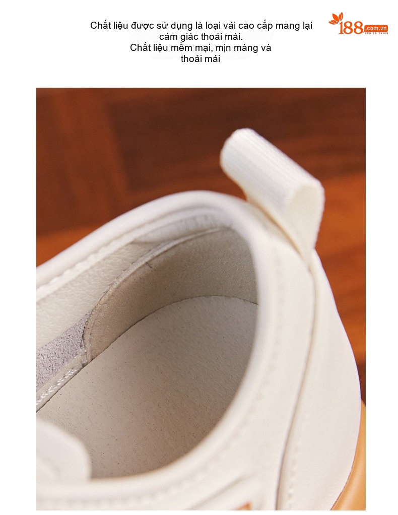 Giày Sneaker Nữ Đế Cao Khoảng 6cm Phong Cách Hàn Quốc Màu Trắng, Đen chi tiết 7