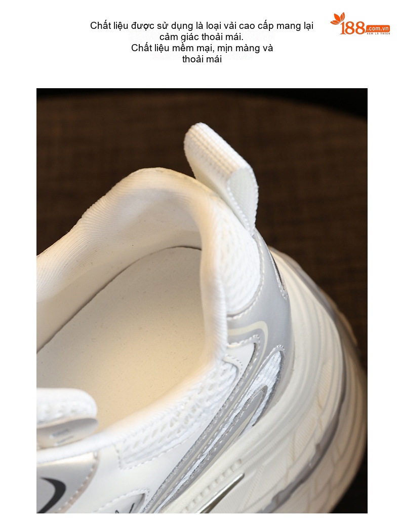 Giày Sneaker Nữ Đế Cao Khoảng 6cm Phong Cách Ulzzang Màu Trắng, Đen, Đỏ chi tiết 9