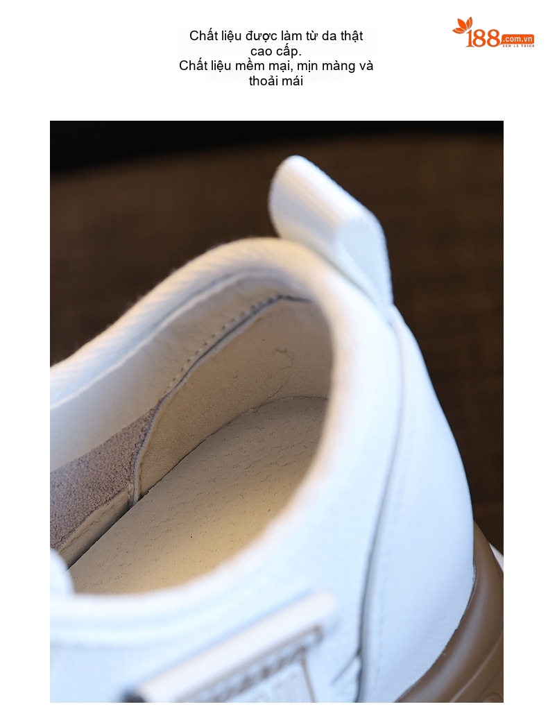 Giày Sneaker Nữ Đế Cao Vừa Vải Canvas Chiều Cao Đế Khoảng 6cm Màu Trắng, Đen chi tiết 9