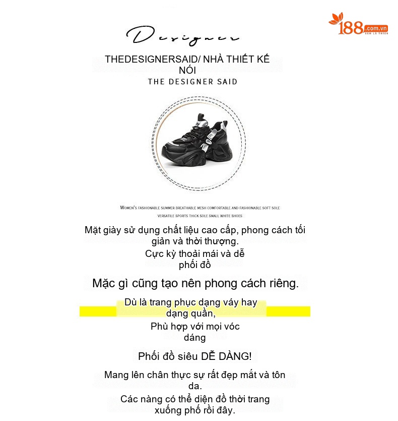 Giày Sneaker Nữ Đế Dày Chiều Cao 8cm Tăng Chiều Cao Thời Trang Phong Cách Hàn Quốc Màu Trắng, Be, Đen... chi tiết 4