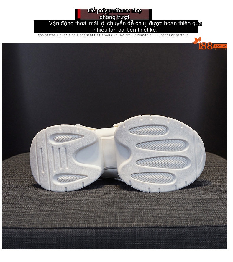 Giày Sneaker Nữ Đế Dày Chiều Cao Đế Khoảng 5cm Phong Cách Thời Trang Màu Trắng, Đen, Xám, Kem... chi tiết 10