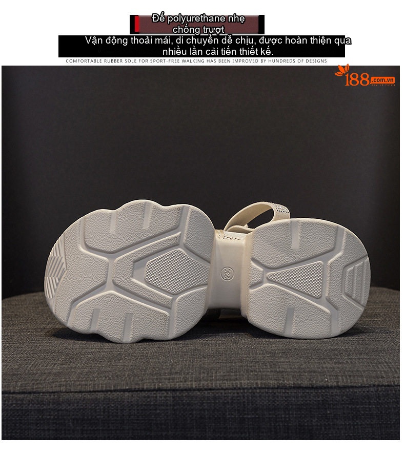 Giày Sneaker Nữ Đế Dày Chiều Cao Đế Khoảng 5cm Phong Cách Thời Trang Màu Trắng, Kem, Hồng, Be... chi tiết 15