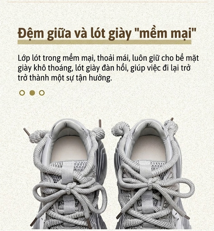 Giày Sneaker Nữ Đế Dày Dây Buộc Phong Cách Thời Trang Chiều Cao Đế Khoảng 5cm Màu Đen, Xám chi tiết 6