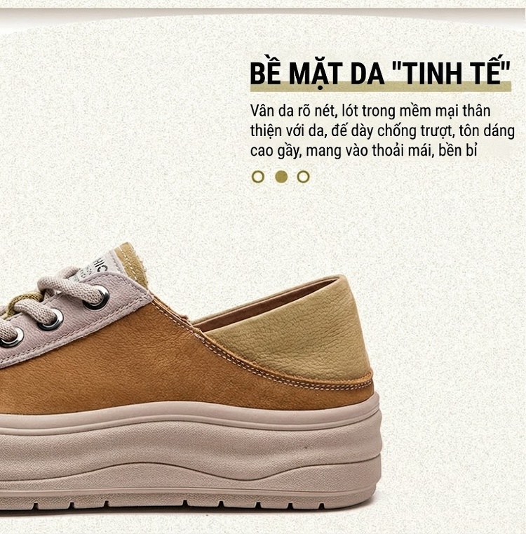 Giày Sneaker Nữ Đế Dày Phối Màu Chiều Cao Đế Khoảng 4cm chi tiết 3