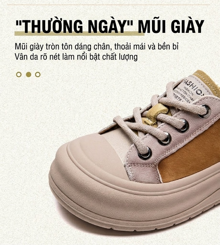 Giày Sneaker Nữ Đế Dày Phối Màu Chiều Cao Đế Khoảng 4cm chi tiết 4