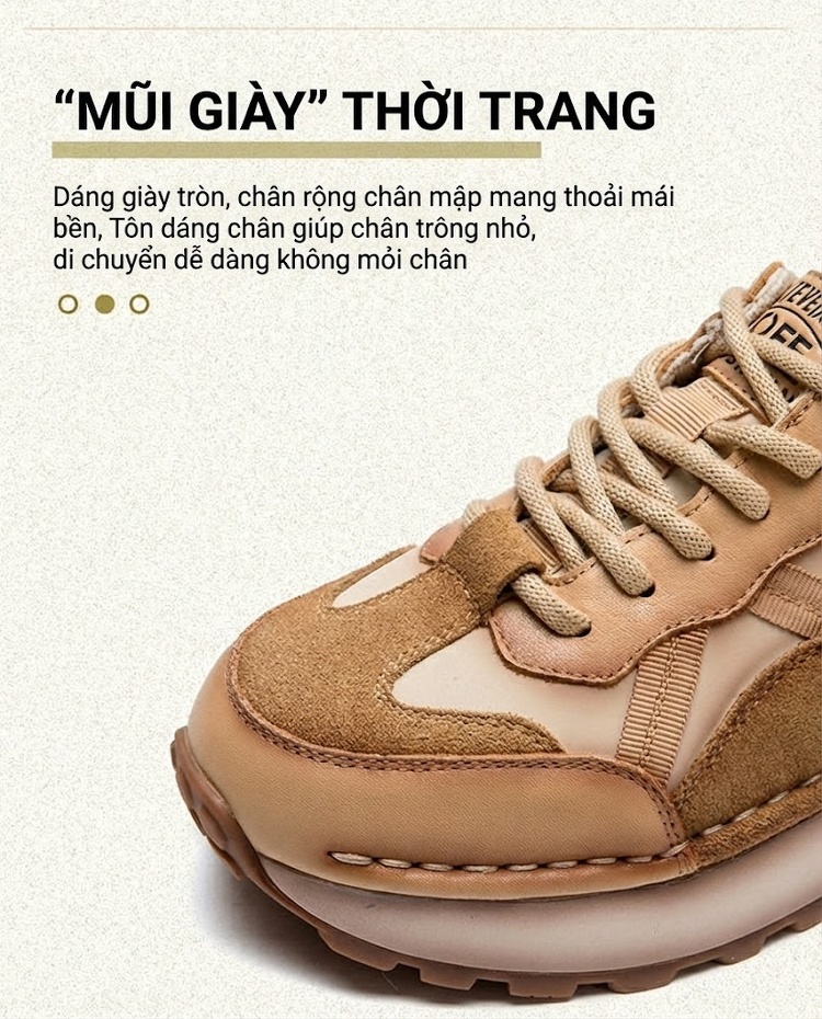 Giày Sneaker Nữ Đế Dày Phối Màu Phong Cách Retro Chiều Cao Đế Khoảng 4cm Màu Đỏ, Nâu, Be, Trắng... chi tiết 3