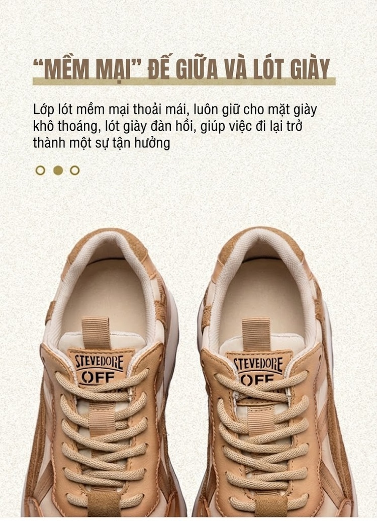 Giày Sneaker Nữ Đế Dày Phối Màu Phong Cách Retro Chiều Cao Đế Khoảng 4cm Màu Đỏ, Nâu, Be, Trắng... chi tiết 5