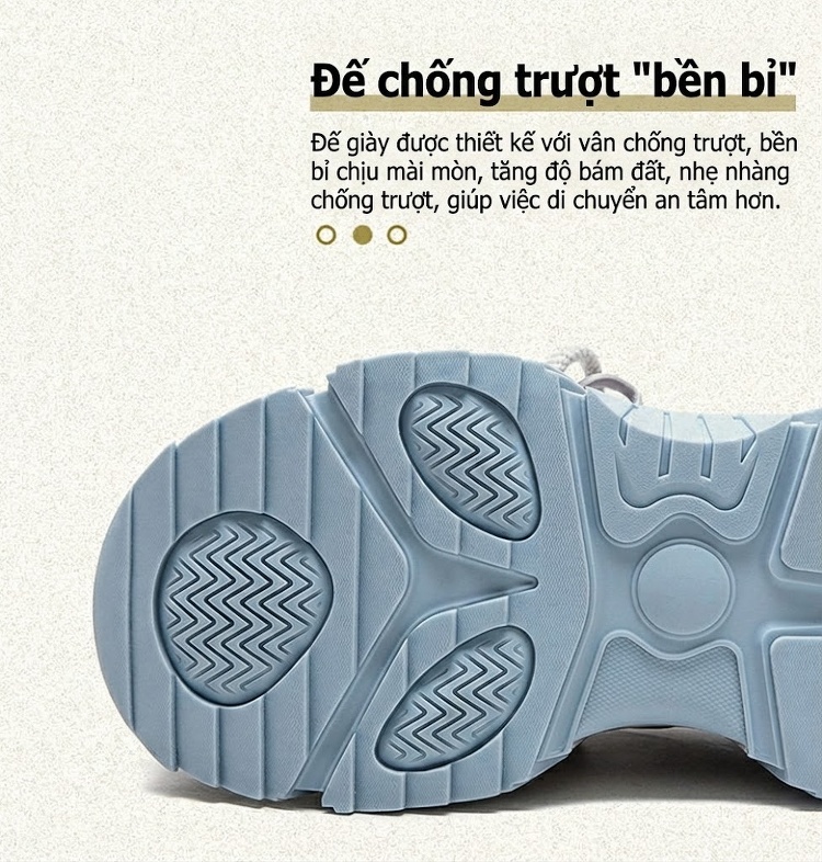 Giày Sneaker Nữ Đế Dày Phong Cách Thể Thao Thoáng Khí Chiều Cao Đế Khoảng 5cm Màu Vàng, Xám, Tím chi tiết 5