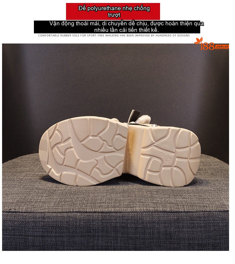 Giày Sneaker Nữ Đế Dày Phong Cách Ulzzang Chiều Cao Đế Khoảng 6cm Màu Trắng, Kem, Đen chi tiết 9