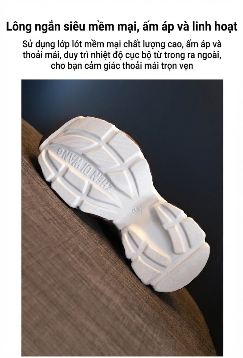 Giày Sneaker Nữ Đế Dày Tăng Chiều Cao 8.5cm Da Bóng Màu Đen, Trắng, Nâu chi tiết 10