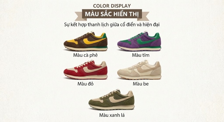 Giày Sneaker Nữ Lưới Thoáng Khí Đế Bằng Chiều Cao Đế Khoảng 3cm Màu Đỏ, Vàng, Tím, Xanh... chi tiết 2