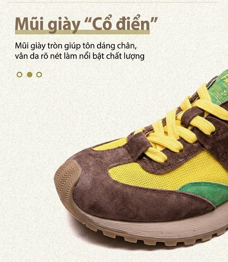 Giày Sneaker Nữ Lưới Thoáng Khí Đế Bằng Chiều Cao Đế Khoảng 3cm Màu Đỏ, Vàng, Tím, Xanh... chi tiết 4