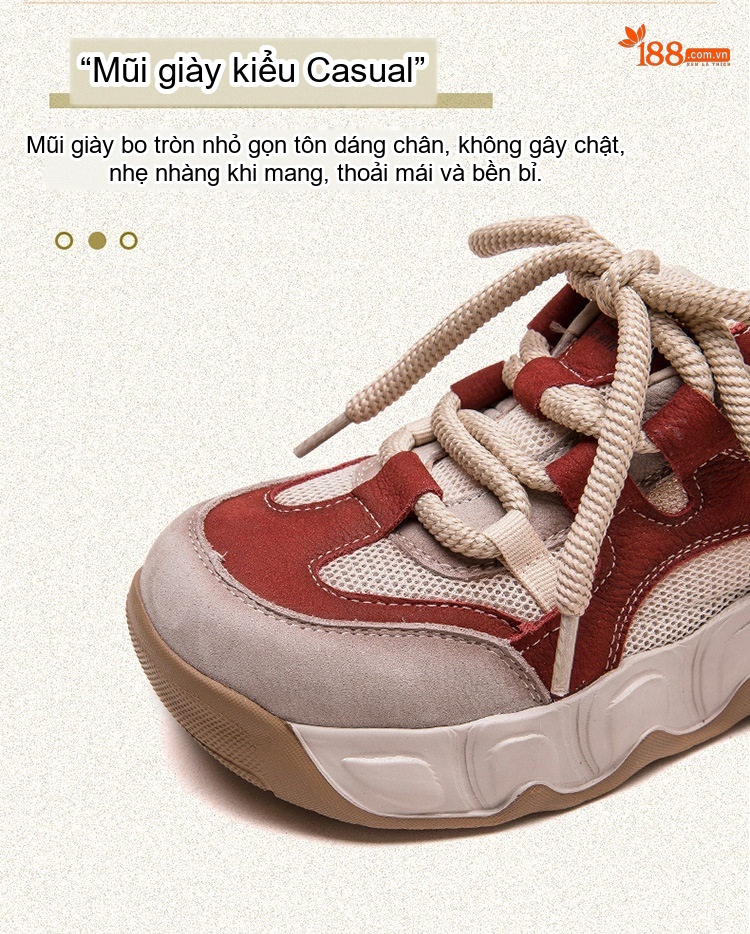 Giày Sneaker Nữ Lưới Thoáng Khí Đế Bánh Mì Cao Khoảng 5cm Màu Vàng, Xanh Lá, Đỏ... chi tiết 4