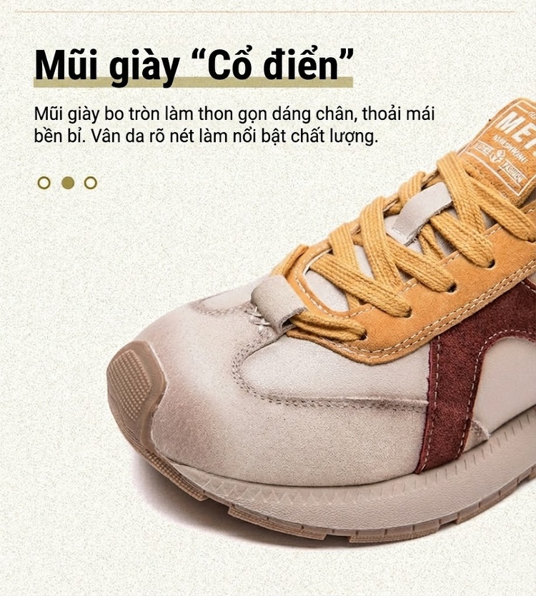 Giày Sneaker Nữ Phối Màu Đế Dày Chiều Cao Đế Khoảng 3.5cm Màu Kem, Nâu, Vàng, Đỏ... chi tiết 4