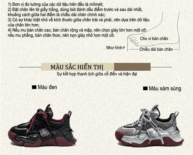 Giày Sneaker Nữ Phối Màu Đính Đá Đế Dày Chiều Cao Đế Khoảng 5cm Phong Cách Thể Thao Màu Đen, Xám chi tiết 2