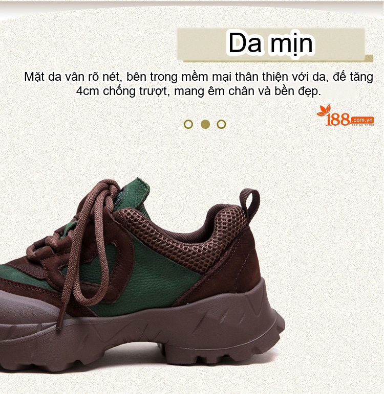 Giày Sneaker Nữ Vải Canvas Đế Dày Chiều Cao Đế Khoảng 5cm Màu Nâu, Xanh Lá, Đỏ, Kem chi tiết 3