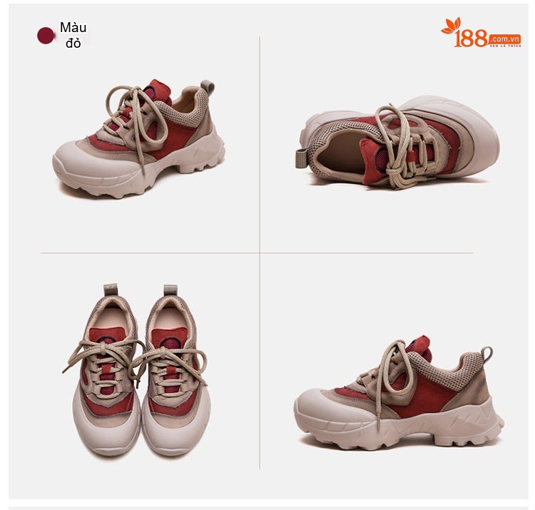 Giày Sneaker Nữ Vải Canvas Đế Dày Chiều Cao Đế Khoảng 5cm Màu Nâu, Xanh Lá, Đỏ, Kem chi tiết 17