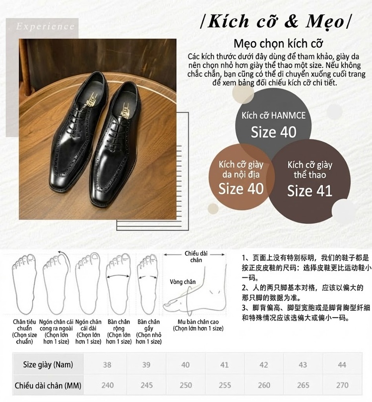 Giày Tây Brogue Oxford Nam Da Bò Chiều Cao Đế Khoảng 3cm Màu Đen, Nâu chi tiết 3