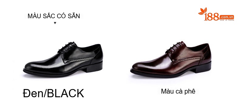 Giày Tây Buộc Dây Nam Da Bò Brogue Chiều Cao Đế Khoảng 3cm Màu Đen, Nâu Đỏ chi tiết 3